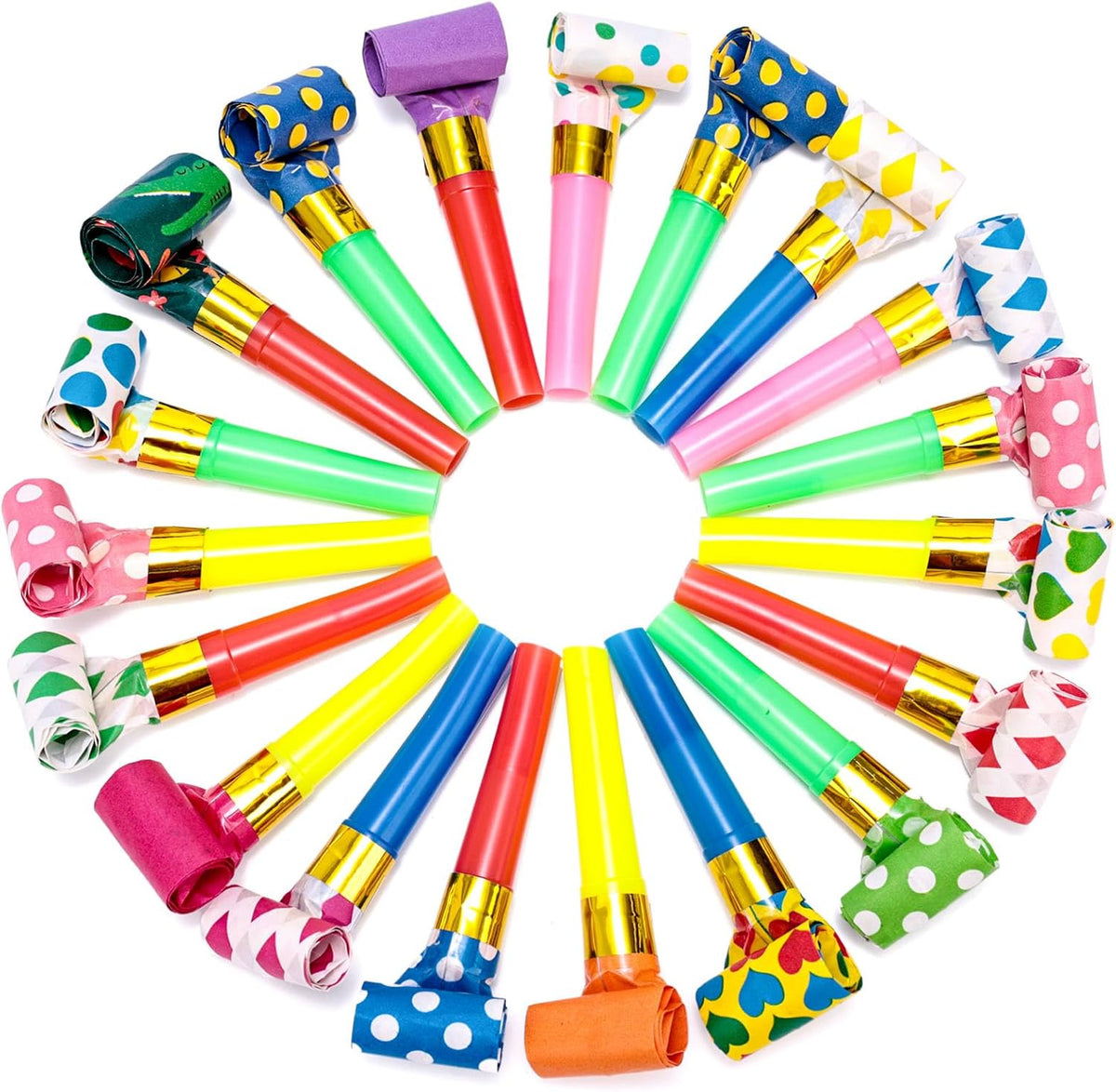 LovesTown 40PCS Party Blowers, Colorful Birthday Noisemakers Birthday Blow Horns Party Whistles New