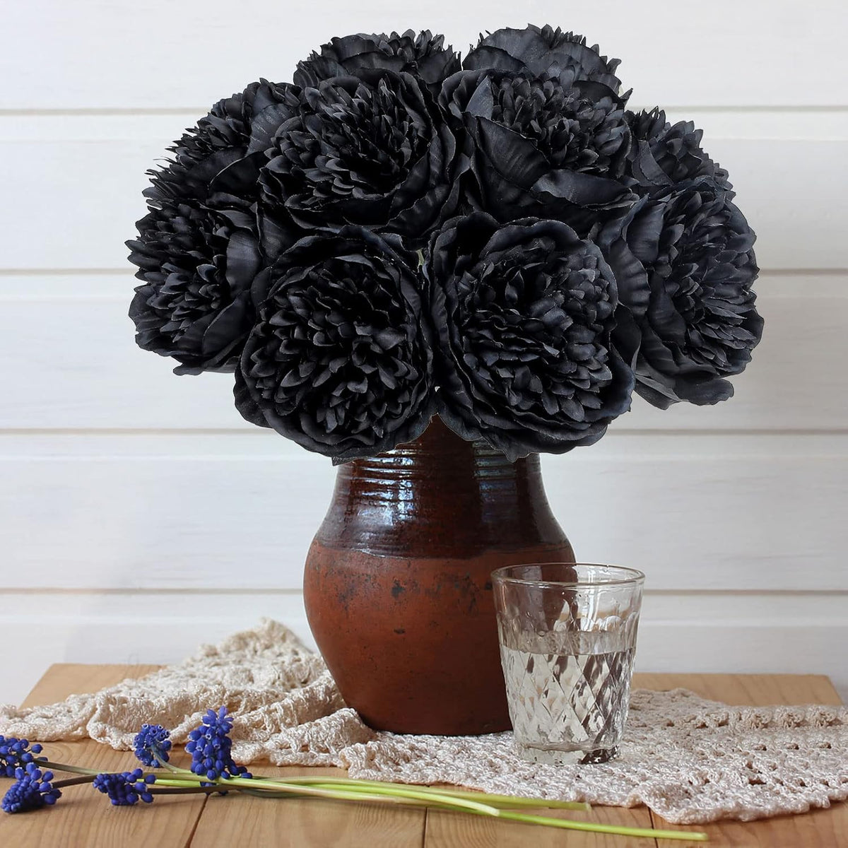 U'Artlines 10 Heads Artificial Peony Silk Flower Leaf Home Office Wedding Party Festival Bar Decor