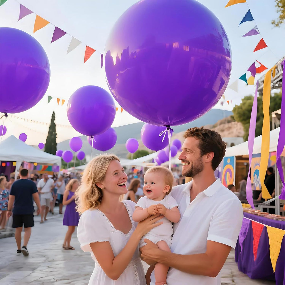 KAWKALSH Purple Balloons 9pcs, 36 Inch Large Balloons for Garland or Arch as Party Wedding Baby