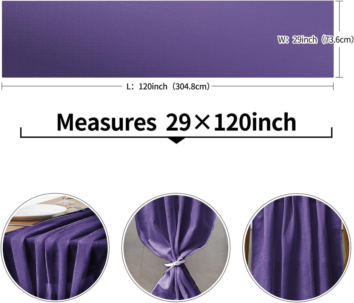 5 Pack 10Ft Chiffon Purple Table Runner Sheer 29x120 Inch for Romantic Wedding Decor Bridal & Baby