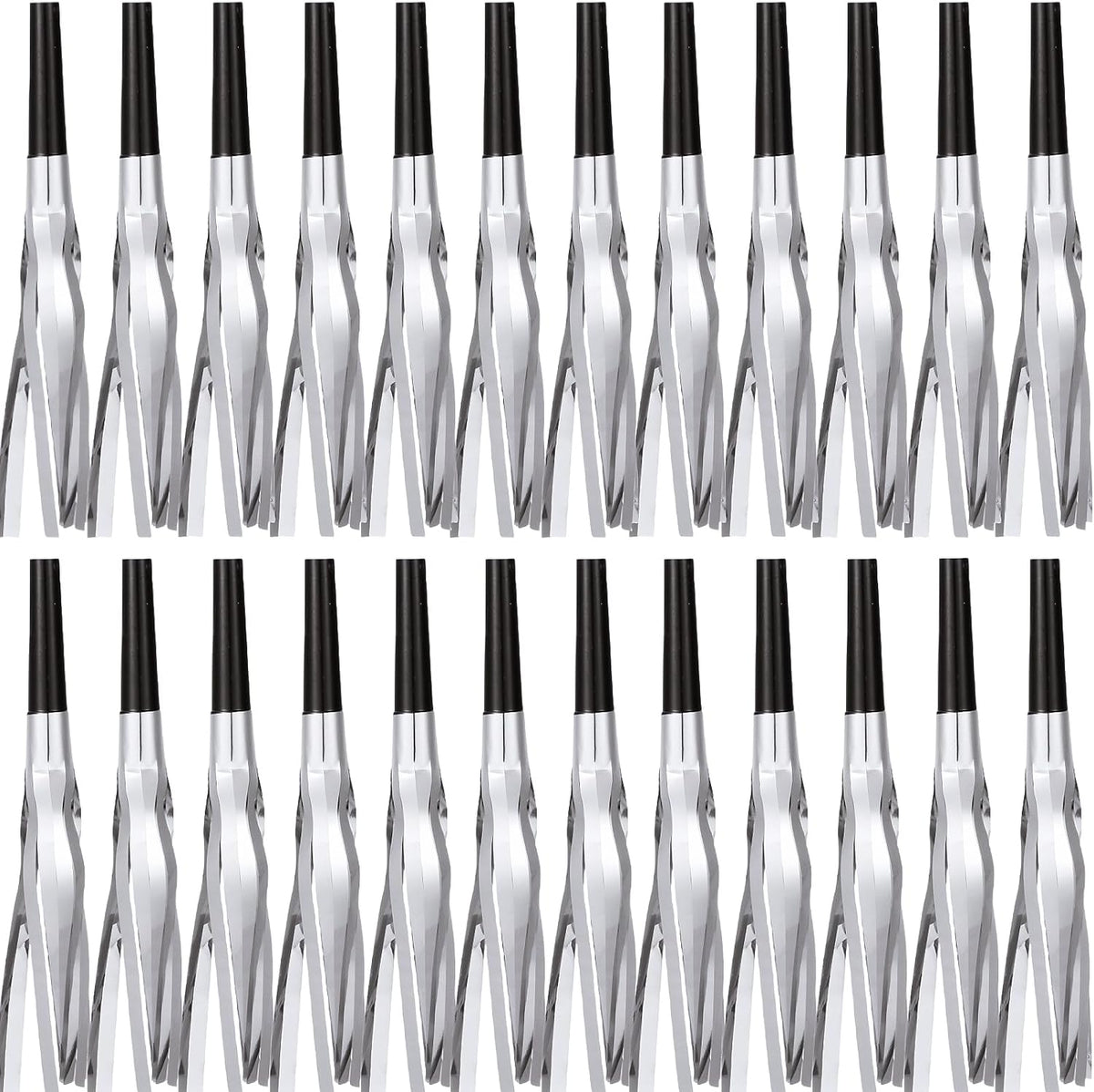 24 Pcs Noise Makers Glitter Metallic Fringed Noise Makers Horns for Baby Shower, Kids Birthday, New