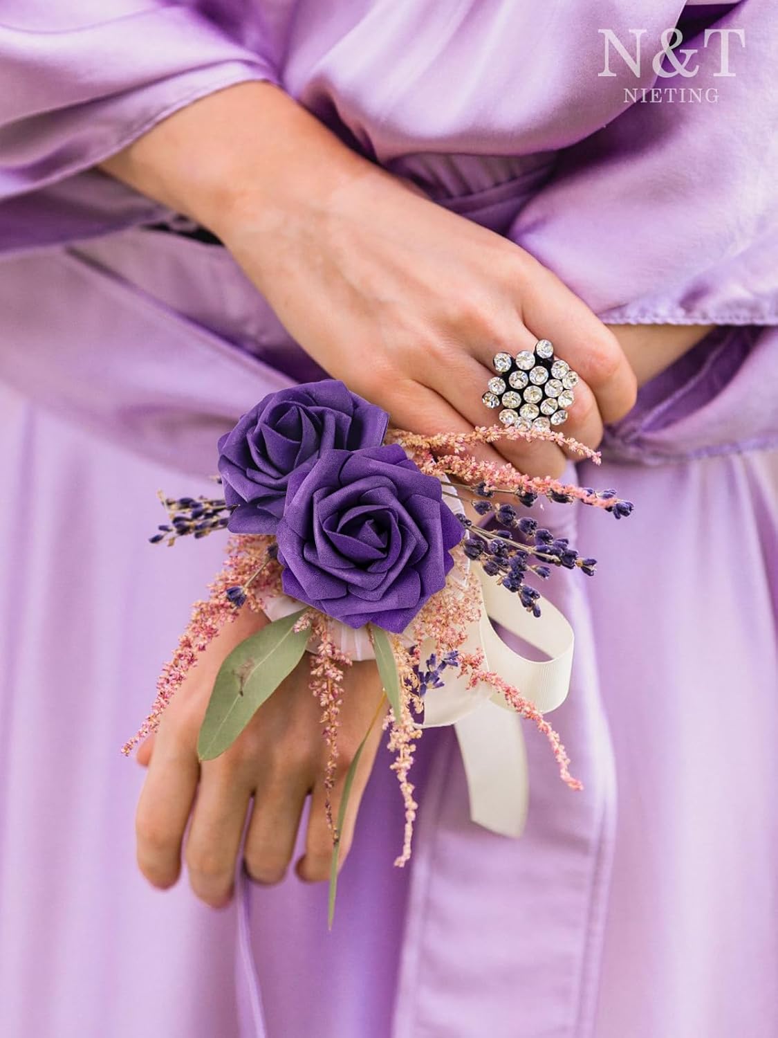 N&T NIETING Artificial Flowers, Fake Flowers Roses Perfect for DIY Wedding Bridal Bouquets