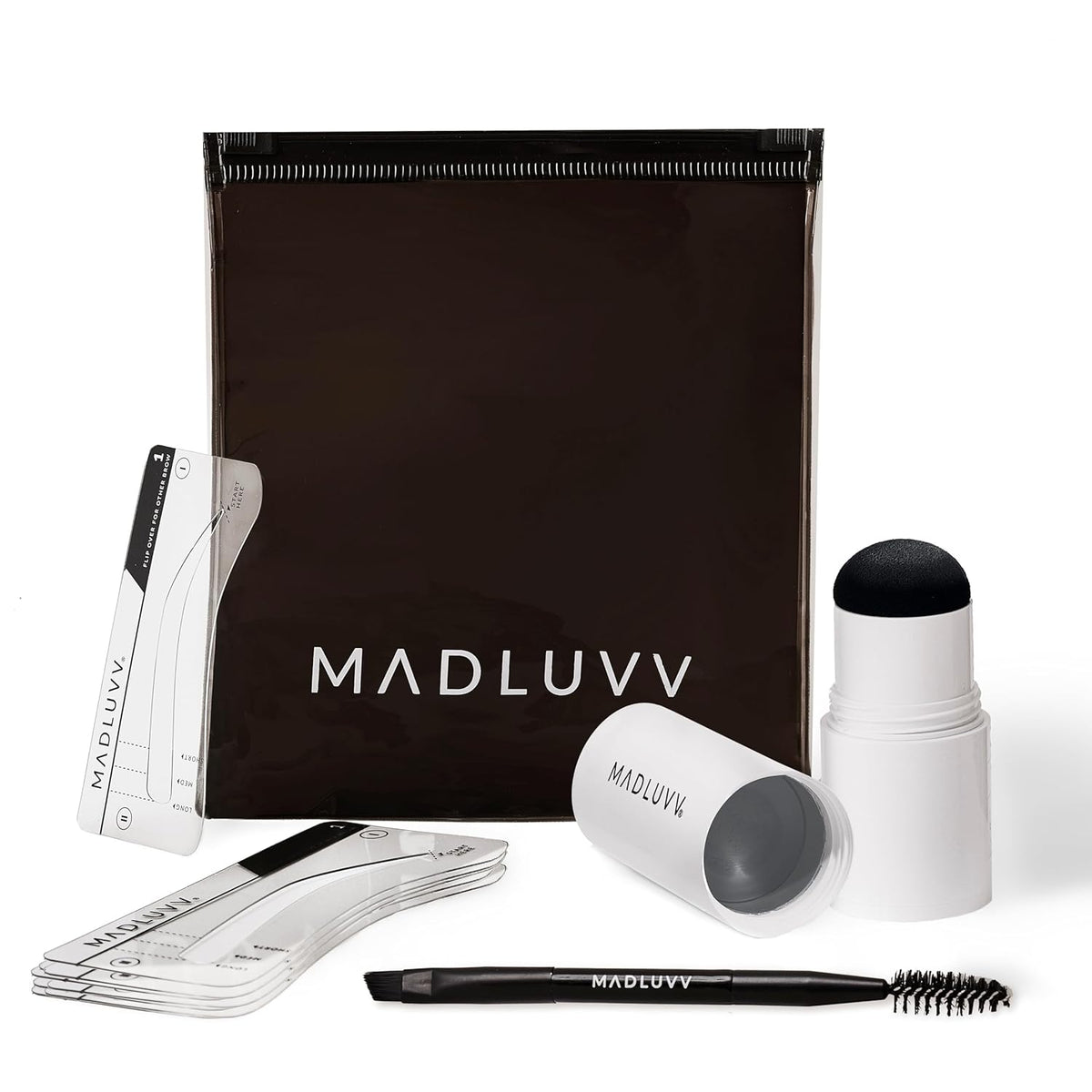 MADLUVV Brow Stamp Kit with Brow Stencils – Easy Eyebrow Shaper for Natural-Looking Brows – Popular