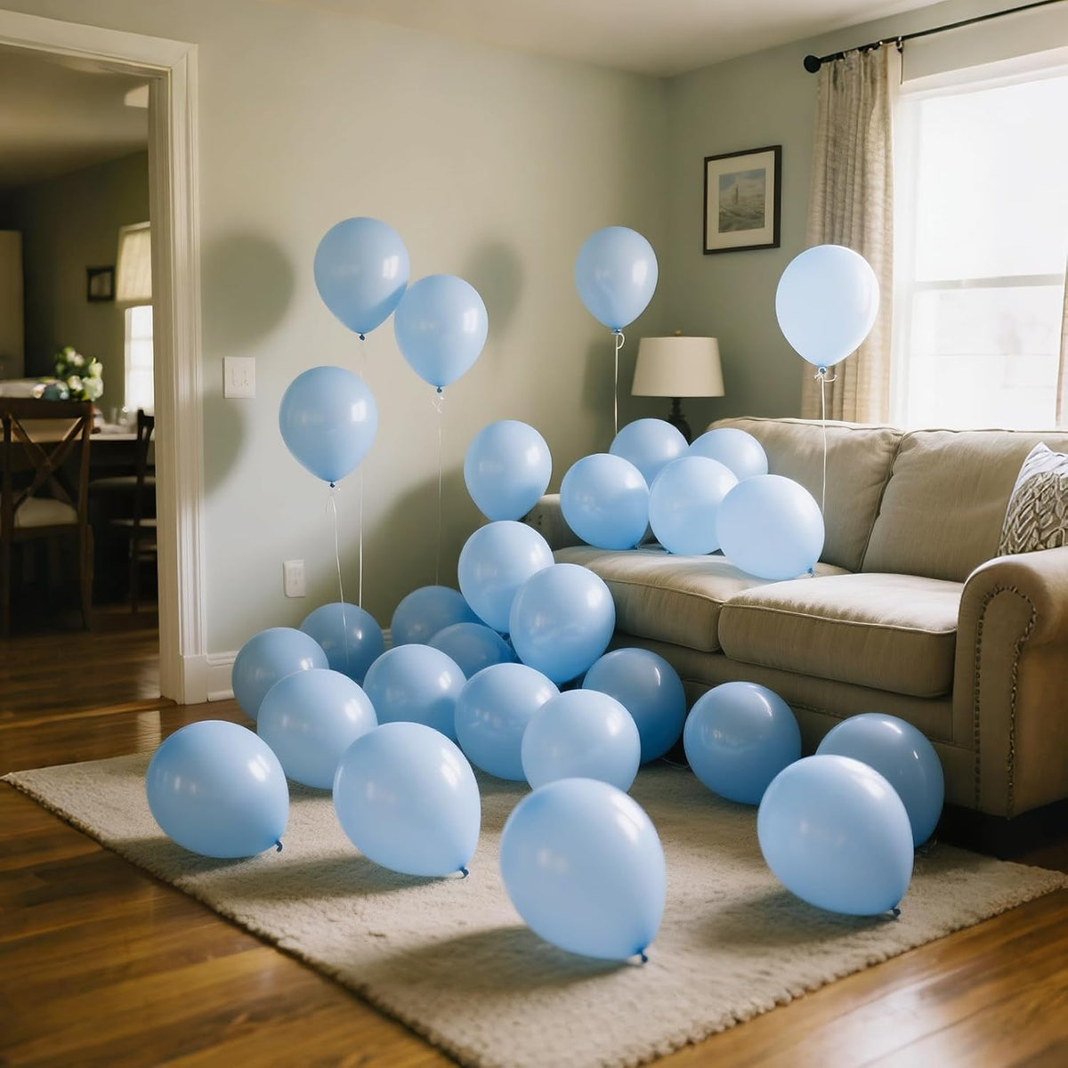 110pcs Pastel Blue Balloon 12 Inch, Pastel Blue Latex Balloons for Birthday Party Baby Shower