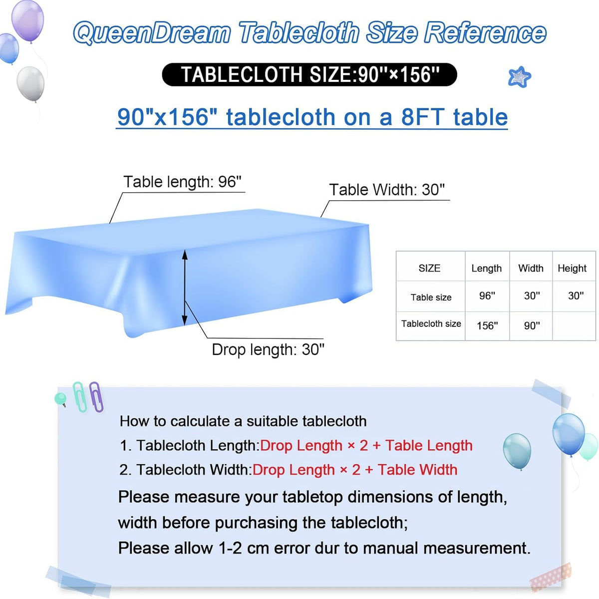 QueenDream Royal Blue Sequin Tablecloth for Party: Sparkly Tablecloth 90x156 - Royal Blue Table