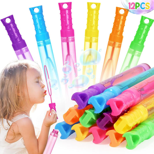 Bubble Wand, 12 Pcs Bubble Wands Bulk in 6 Colors, Bubble Party Favors for Kids, Summer Toys