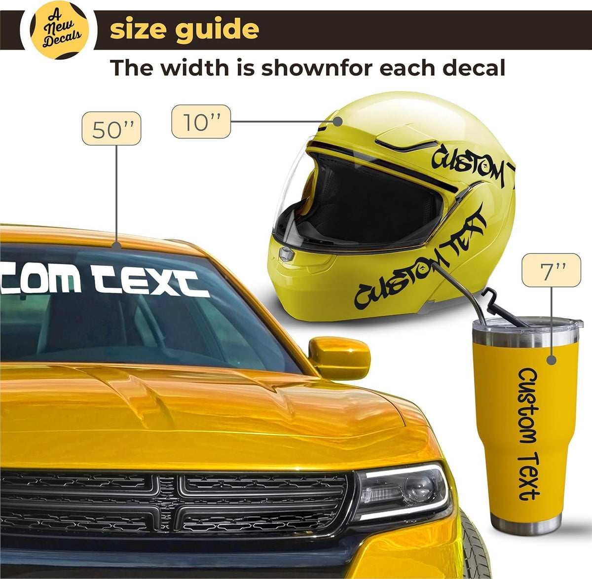 Custom Vinyl Lettering - Custom Text Vinyl Sticker - Personalizes Vinyl Lettering for Car, Trucks