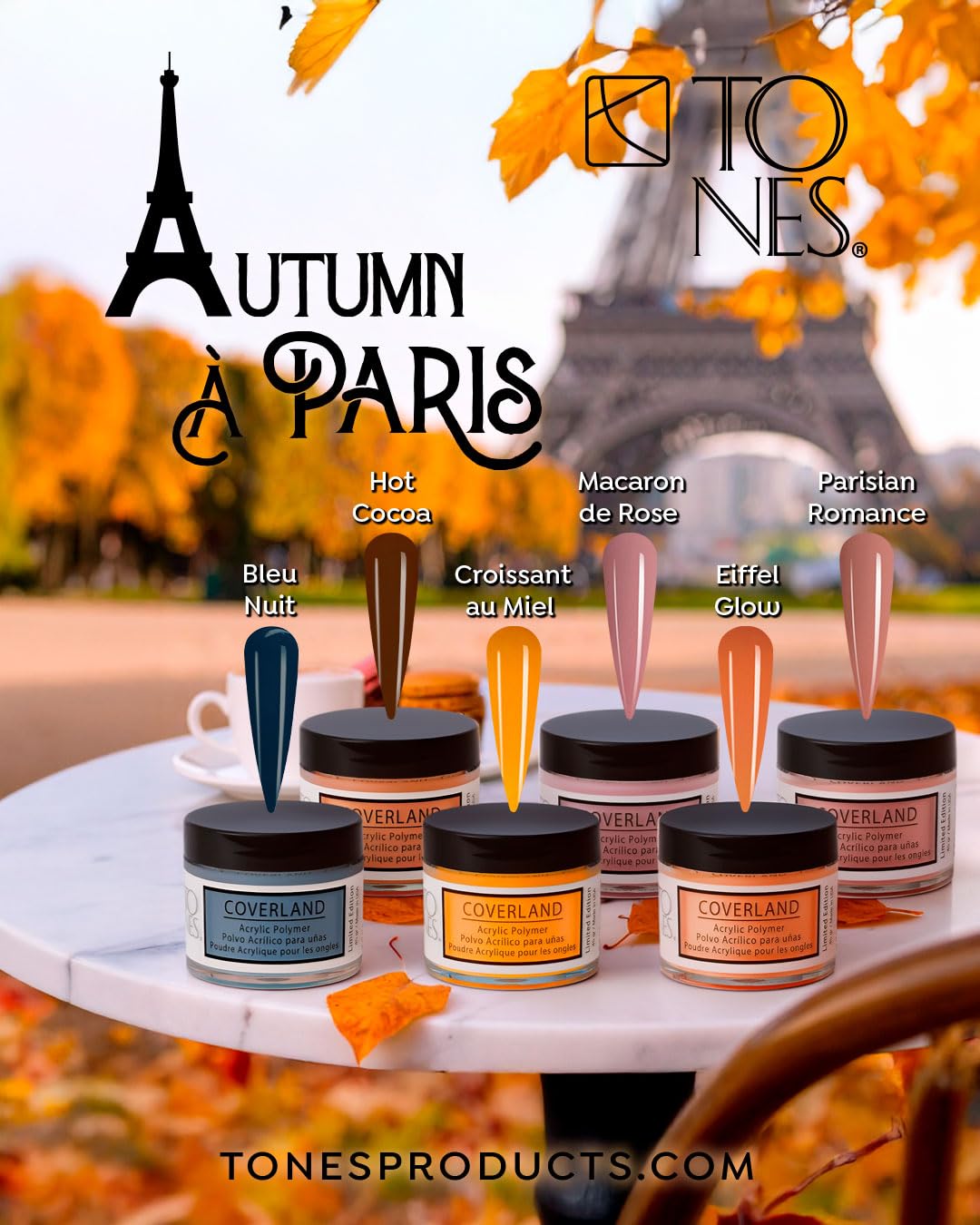 Tones Coverland Acrylic Nail Powder "Macaron de Rose" - Limited Edition Acrylic Powder for Nail