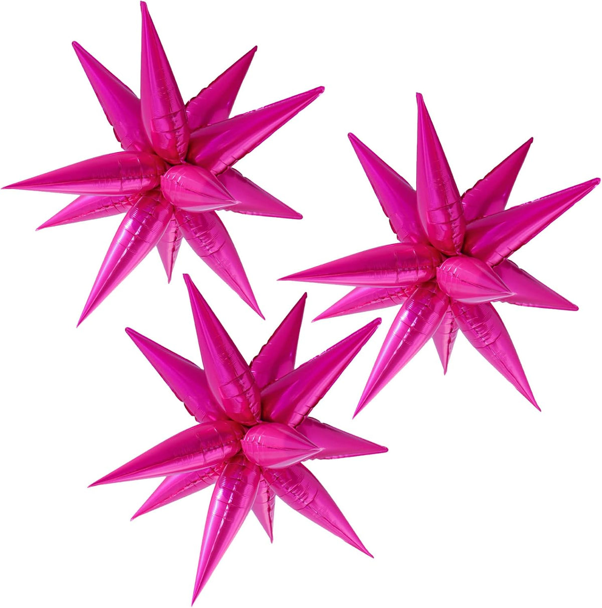 3pcs 26inch babe pink Star foil balloons.babe Explosion Star burst star balloon-Spike cone balloon