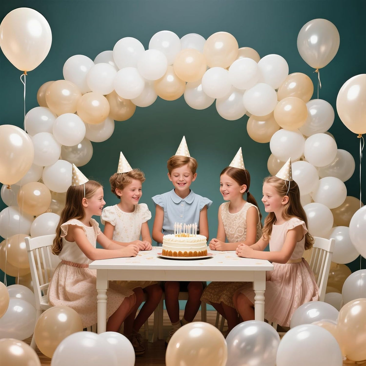 KAWKALSH Sand White Balloon 12 Inch, 110pcs Latex Party Balloons Helium Bright Color for Birthday