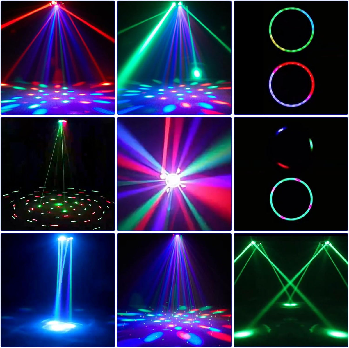 Moving Head Stage Light, LED DJ Lights with DMX512 Controller, Sound Activation, 4pcs 12W RGBW LED