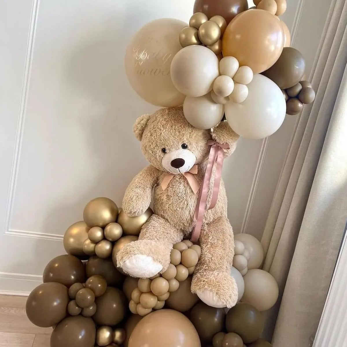 Brown Cream Neutral Balloons, 12 Inch 60PCS Retro Brown Khaki Beige Sand White Balloon, Beige Nude