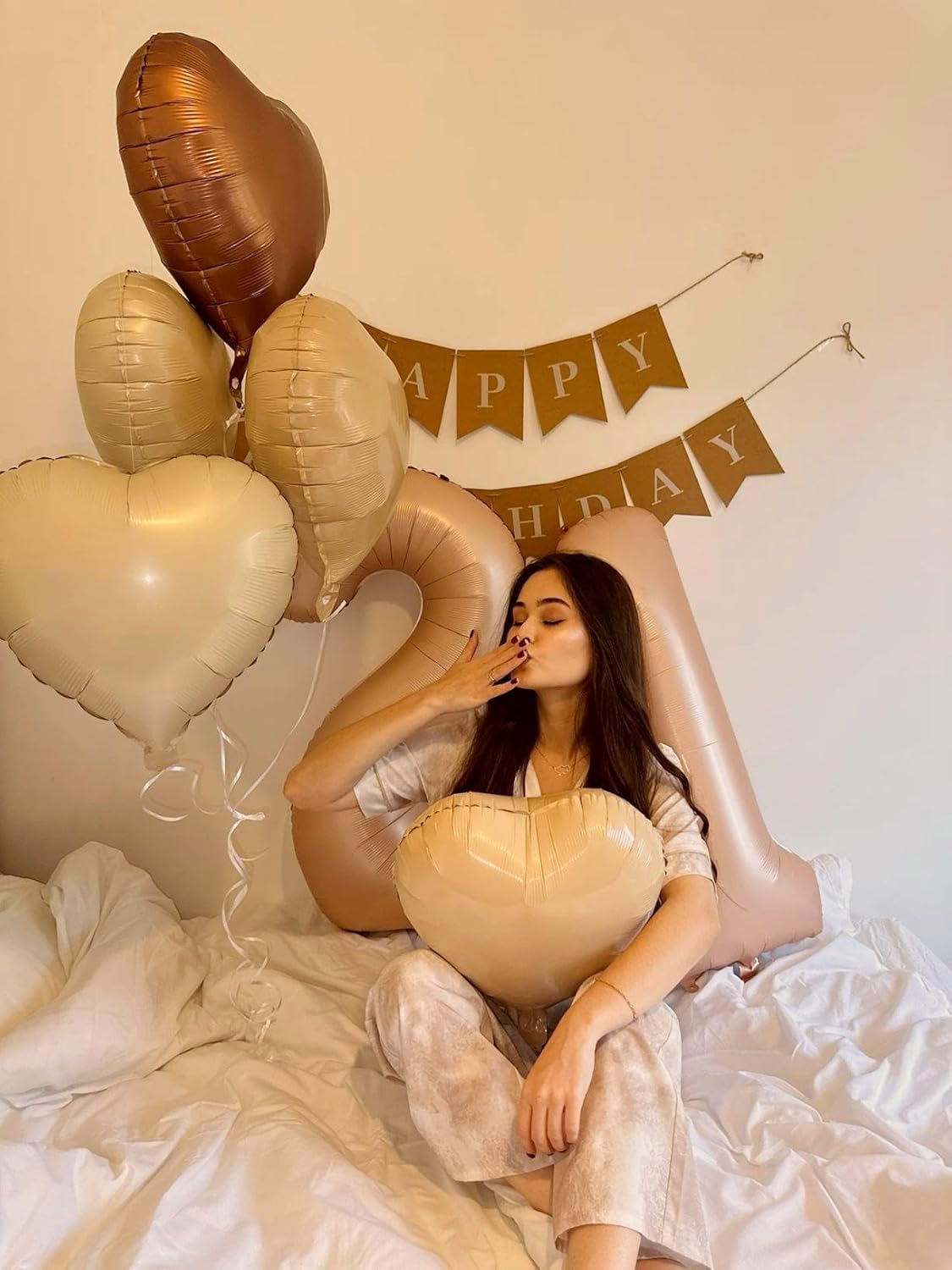 Light Brown Number 1 Balloon 40 inch, Number 1 Birthday Balloons for Boy Girl, Light Brown Foil One