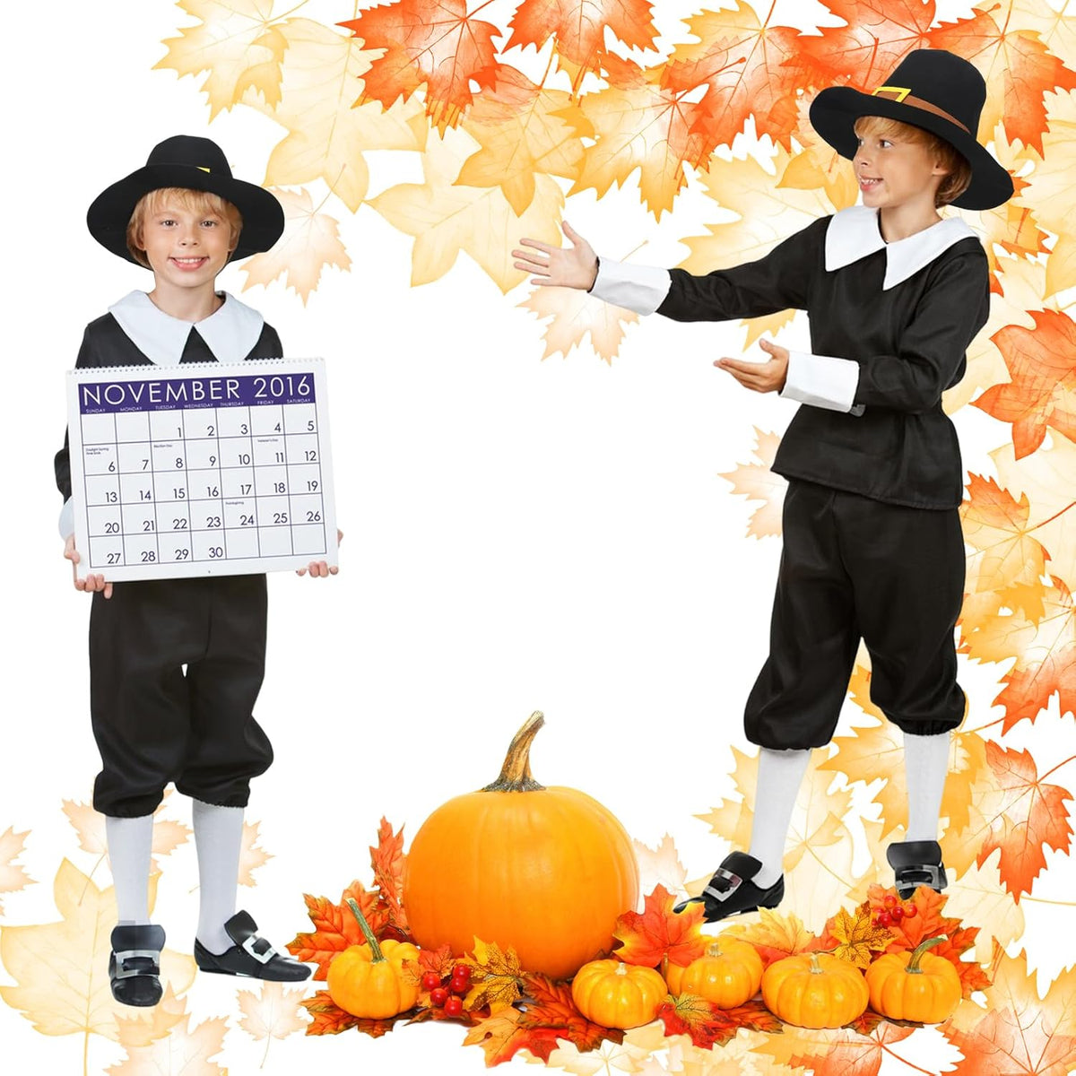 Thanksgiving Hats Black Pilgrim Felt Hat Thanksgiving Novelty Black Costume Top Hat for Thanksgving