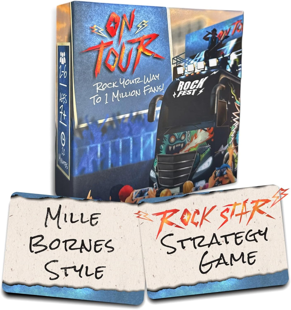 On Tour – Music Themed Card Game for Families, Mille Bornes Style | Teens & Adults | Fun Party