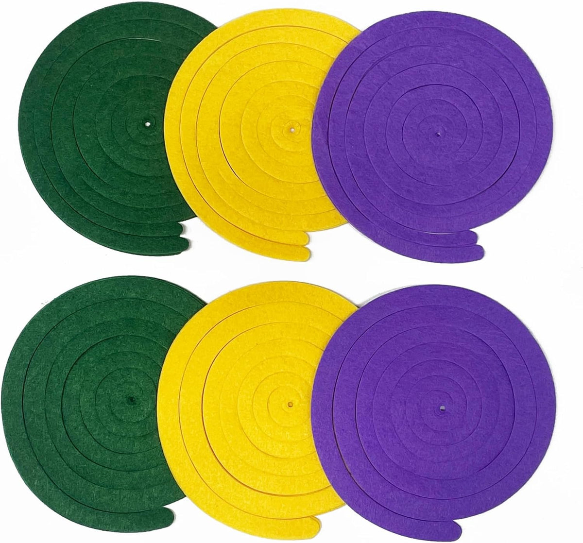 36 Pcs Green Yellow Purple Hanging Swirl Decorations Felt Swirl Streamer Spiral Ceiling Garland