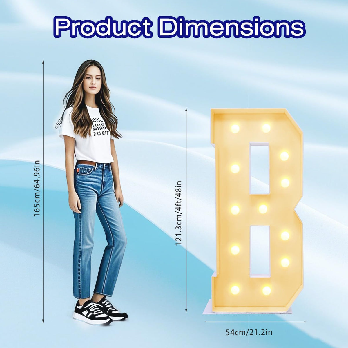 4FT Marquee Plastic Letters B - Light up Letters B Are Made from Corrugated Plastic Board - Quick
