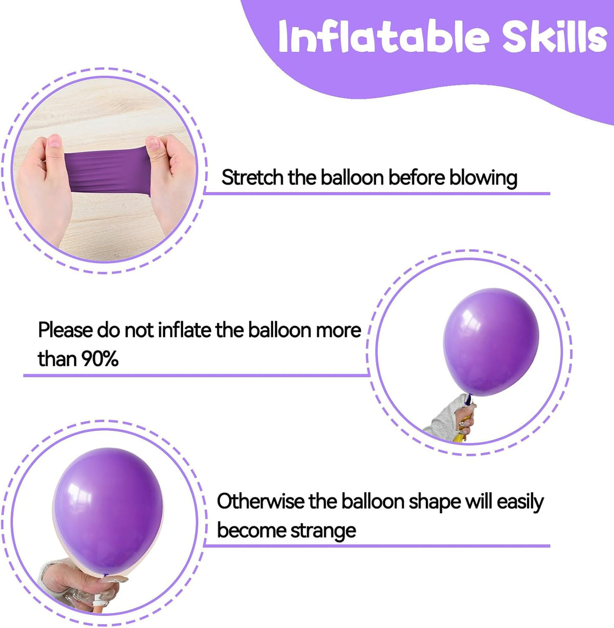 Pink Blue Purple Balloons, Pack of 50 12 inch Balloon with Metallic Silver Purple Teal Green