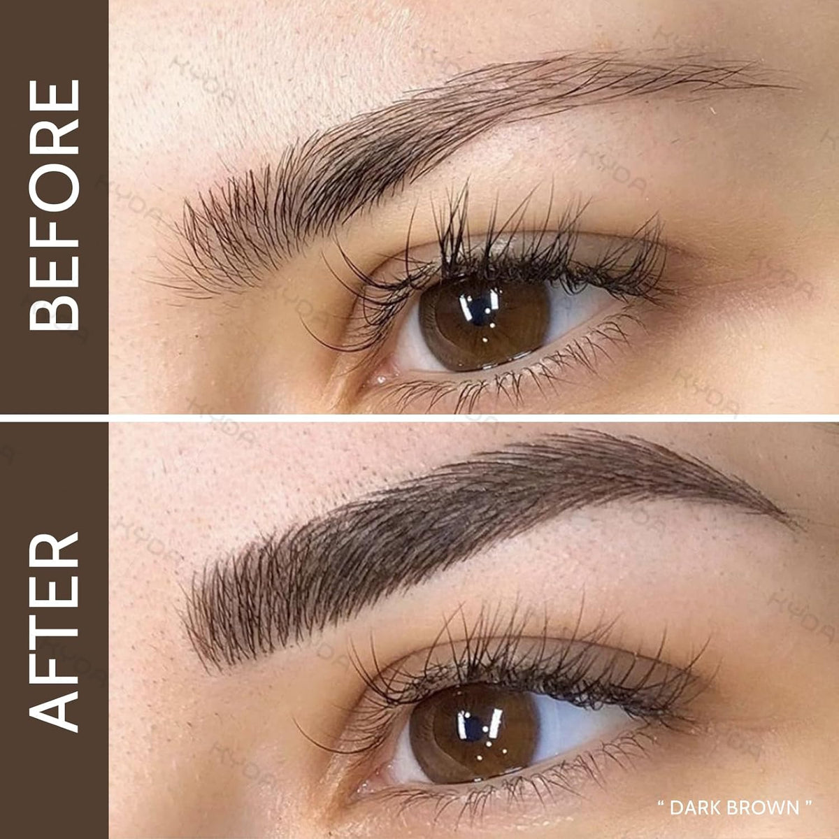KYDA 2 Pcs Tinted Eyebrow Cream, Ultra-Fine Brush Tinted Brow Gel, Waterproof Smudgeproof Eyebrow