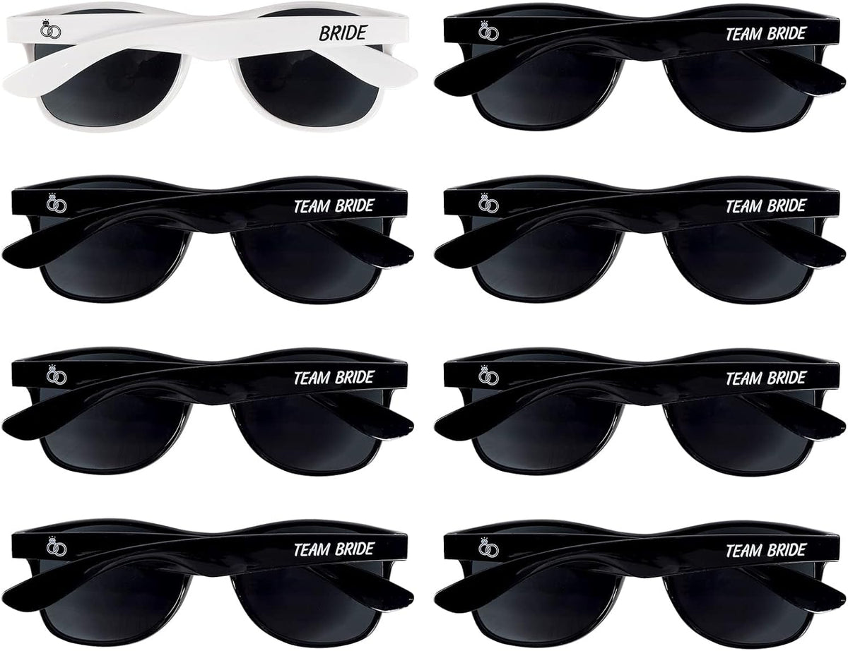 Bachelorette Party Sunglasses - Set of 1 Bride & 7 Team Bride Sun Glasses Pack of 8 Bridesmaid