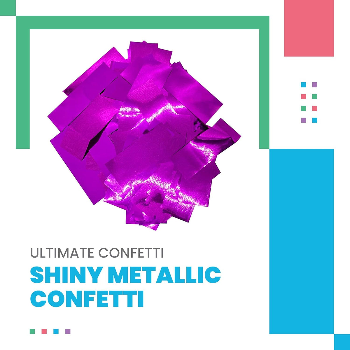 Fluttering Purple Mylar Shiny Foil Metallic Confetti – Rectangular Light-Weight and Slow-Falling