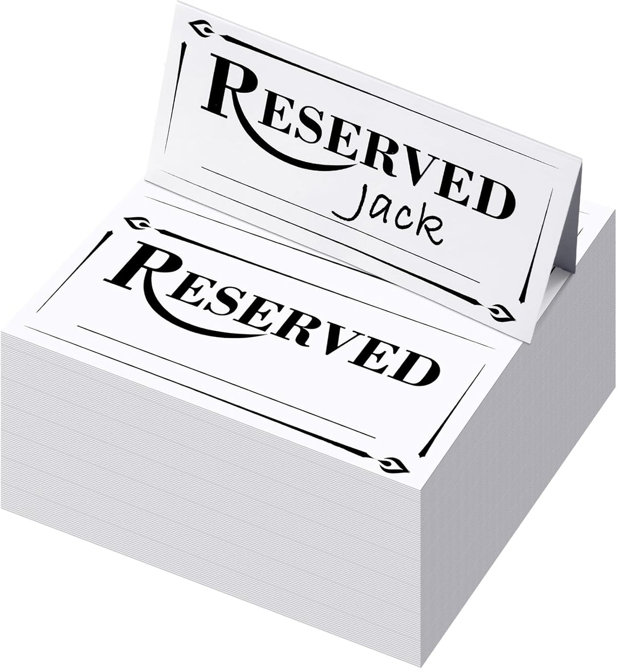 300 Pcs Paper Table Reserved Sign with Name Line Reserved Seating Signs Bulk Double Sided Signs for