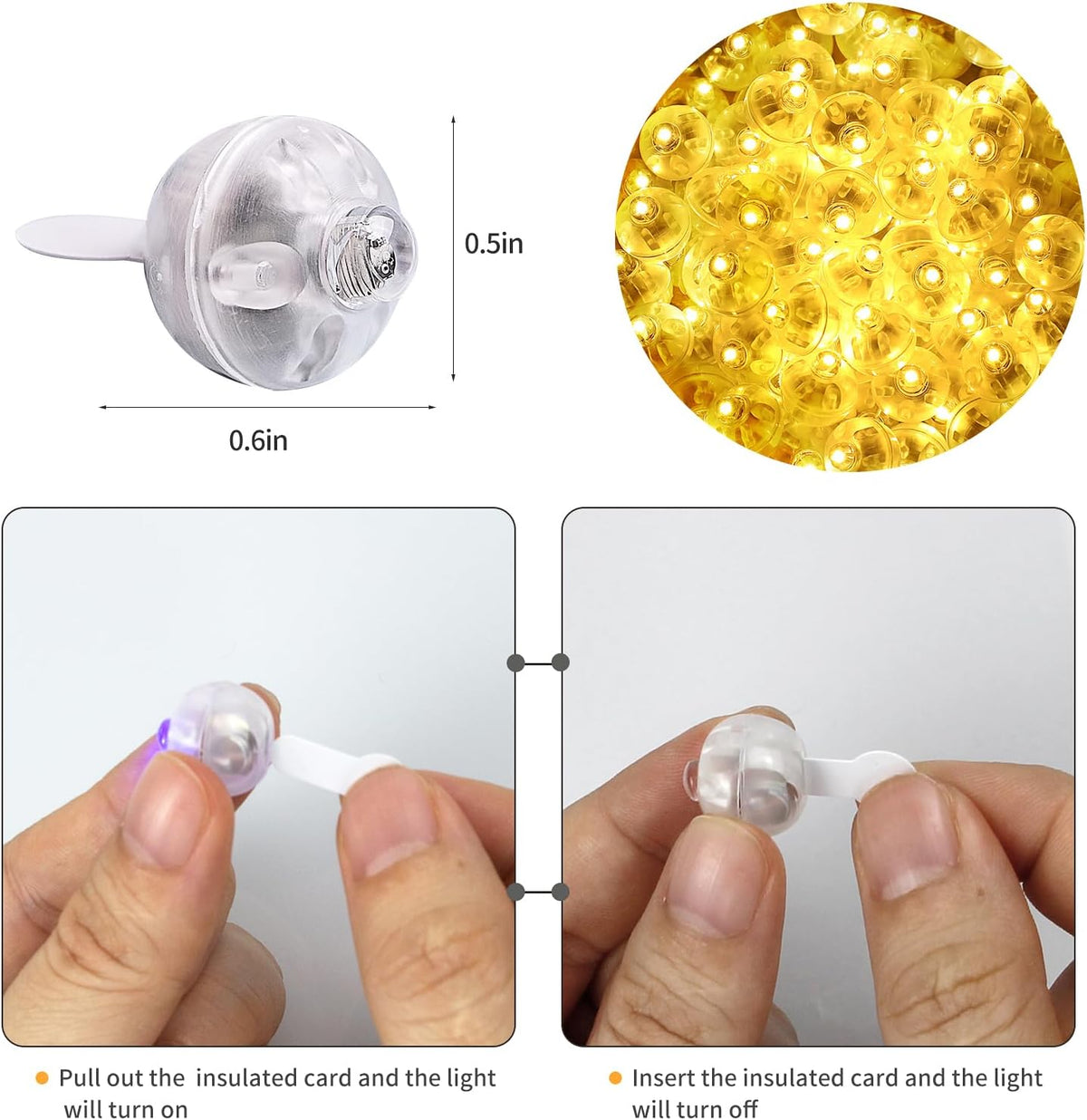 Aogist 50Pcs Balloon Lights with Hook,Long Standby Time,Waterproof Mini Light for Birthday Party
