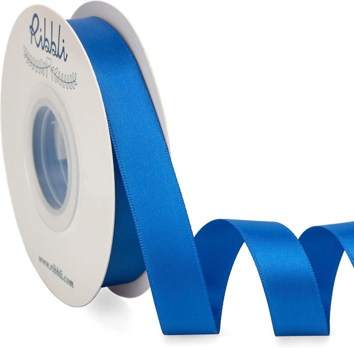 Ribbli Royal Blue Satin Ribbon 5/8 inch x Continuous 25 Yards,Double Faced Satin Use for Craft