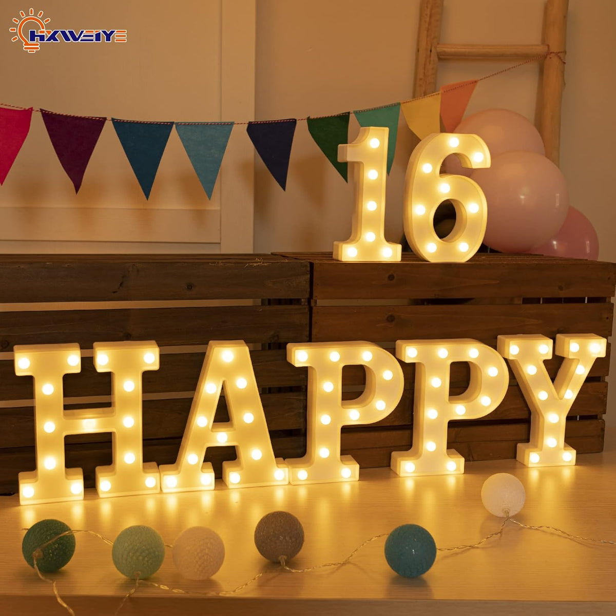 HXWEIYE Marquee Light Up Numbers-1, 8.5 Inch Decorative Letter Sign 26 Alphabet and 10 Number