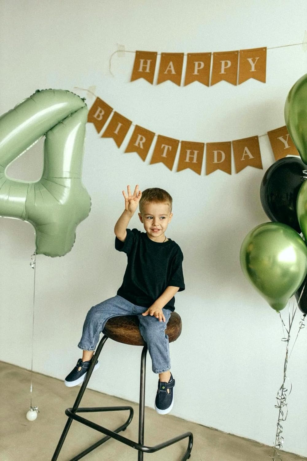 40 Inch Sage Green Large Number 4 Birthday Balloon, Giant Number Four 14 24 34 40 44 Balloons