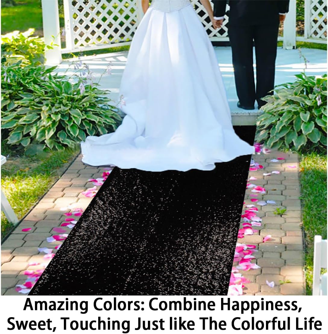 ShinyBeauty Aisle Runner Outdoor Wedding Aisle Runner for Wedding Sequin Aisle Runner Sequin Fabric