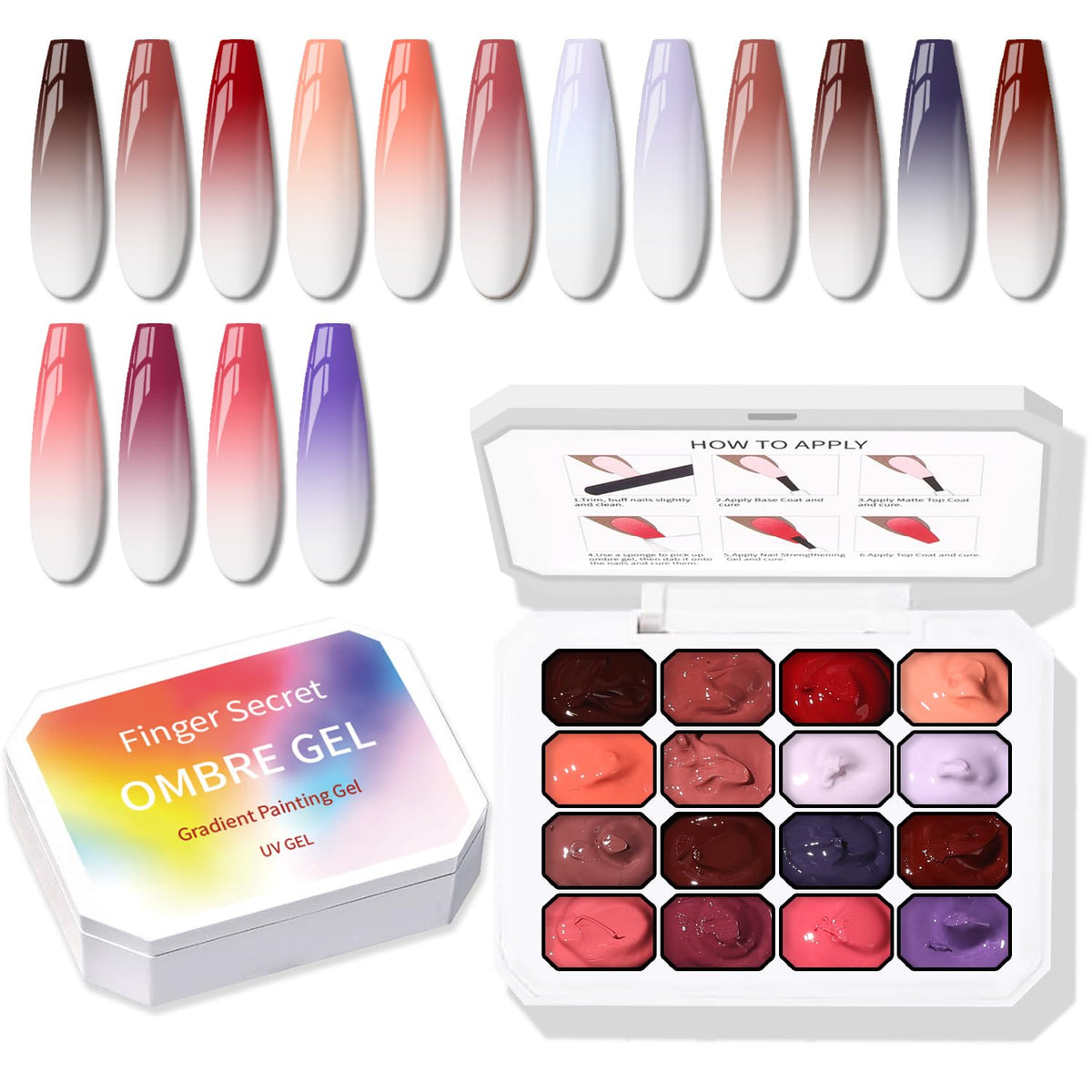 Sponge Pat Paint Nail Gel, Ombre Nails Gradient Gel Nail Blush Blooming Aura Nails Drawing Stripper