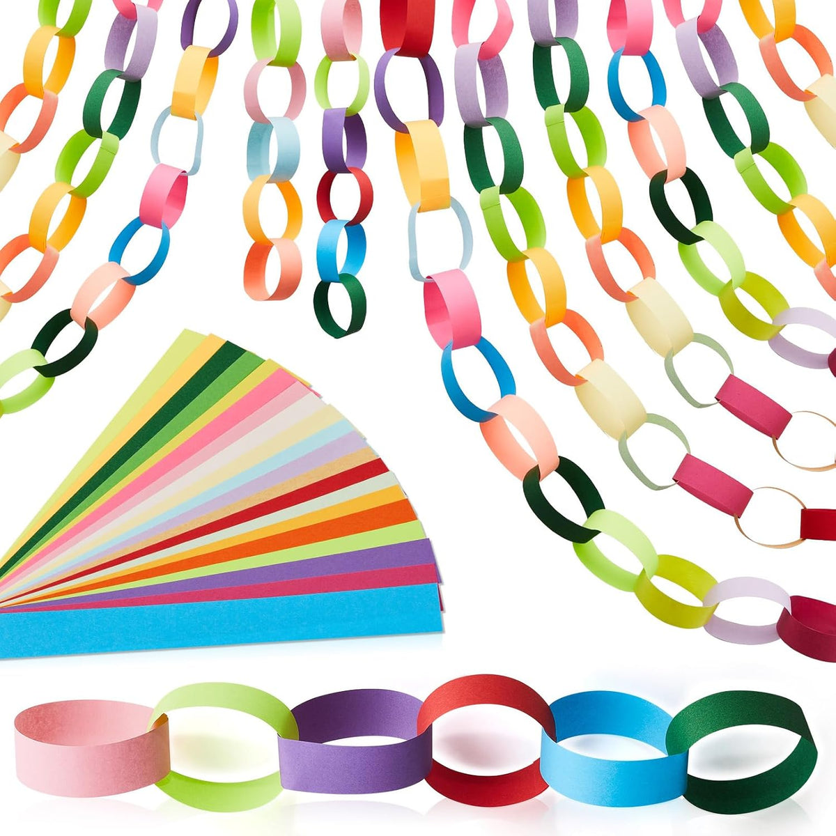 Lincia 1000 Sheets Halloween Paper Chain Garland, Construction DIY Crafts Chain Strip for Fall