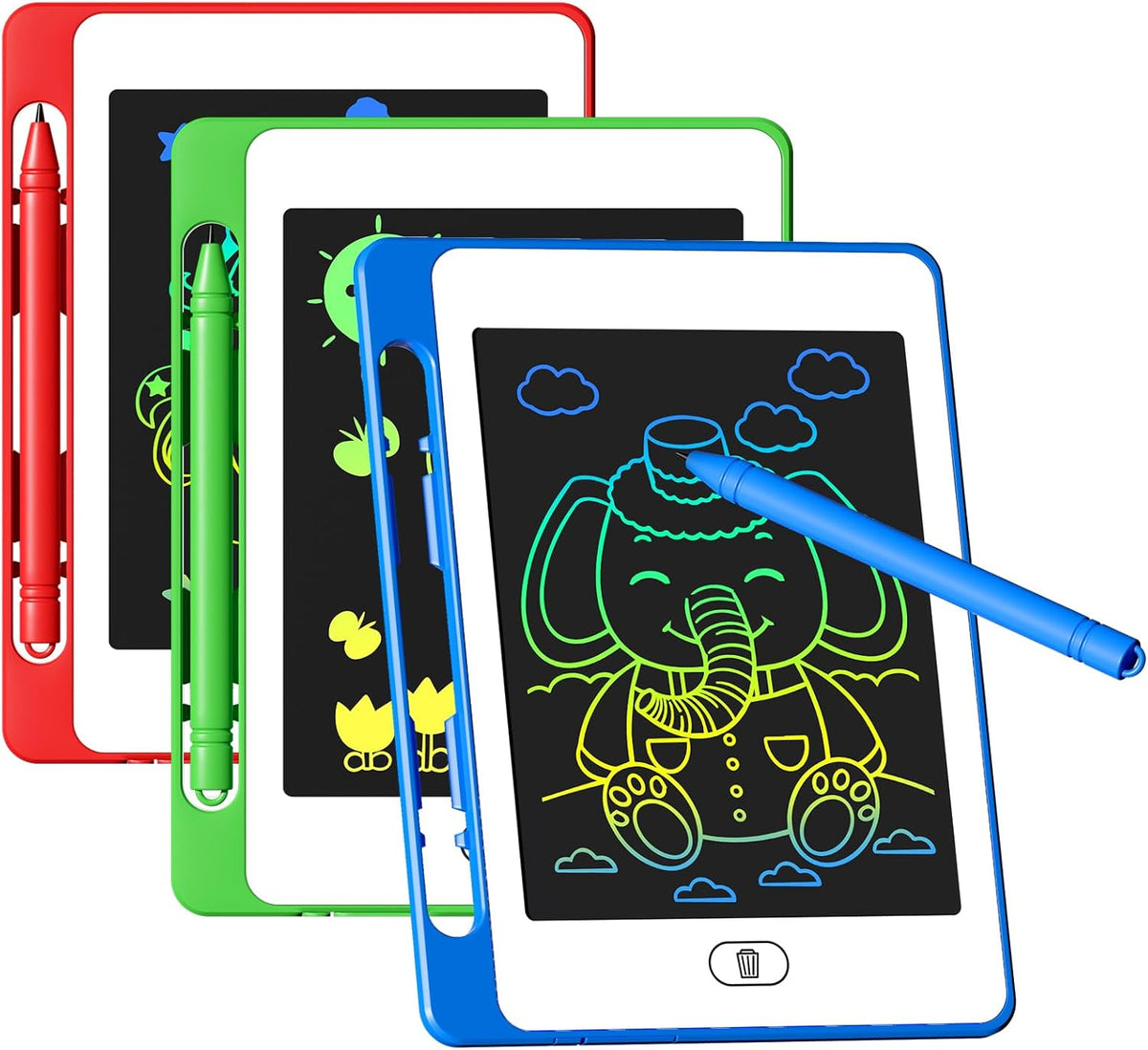 3 Pack LCD Writing Tablet for Kids, 6.5 Inch Colorful Doodle Board Drawing Tablet, Erasable