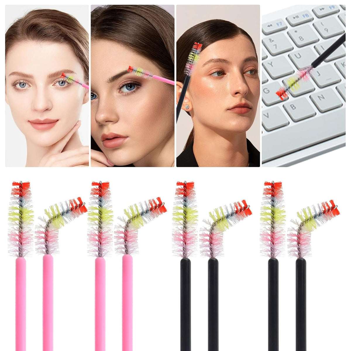 300PCS Disposable Mascara Wands Spoolie Makeup Kits, Eyelash Spoolies Brushes for Eyelash