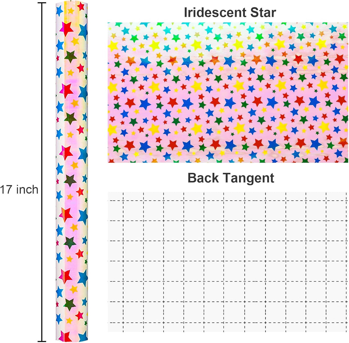 Burymento Holographic Pink Star Gift Wrapping Paper for Birthday, Valentines, Mothers day