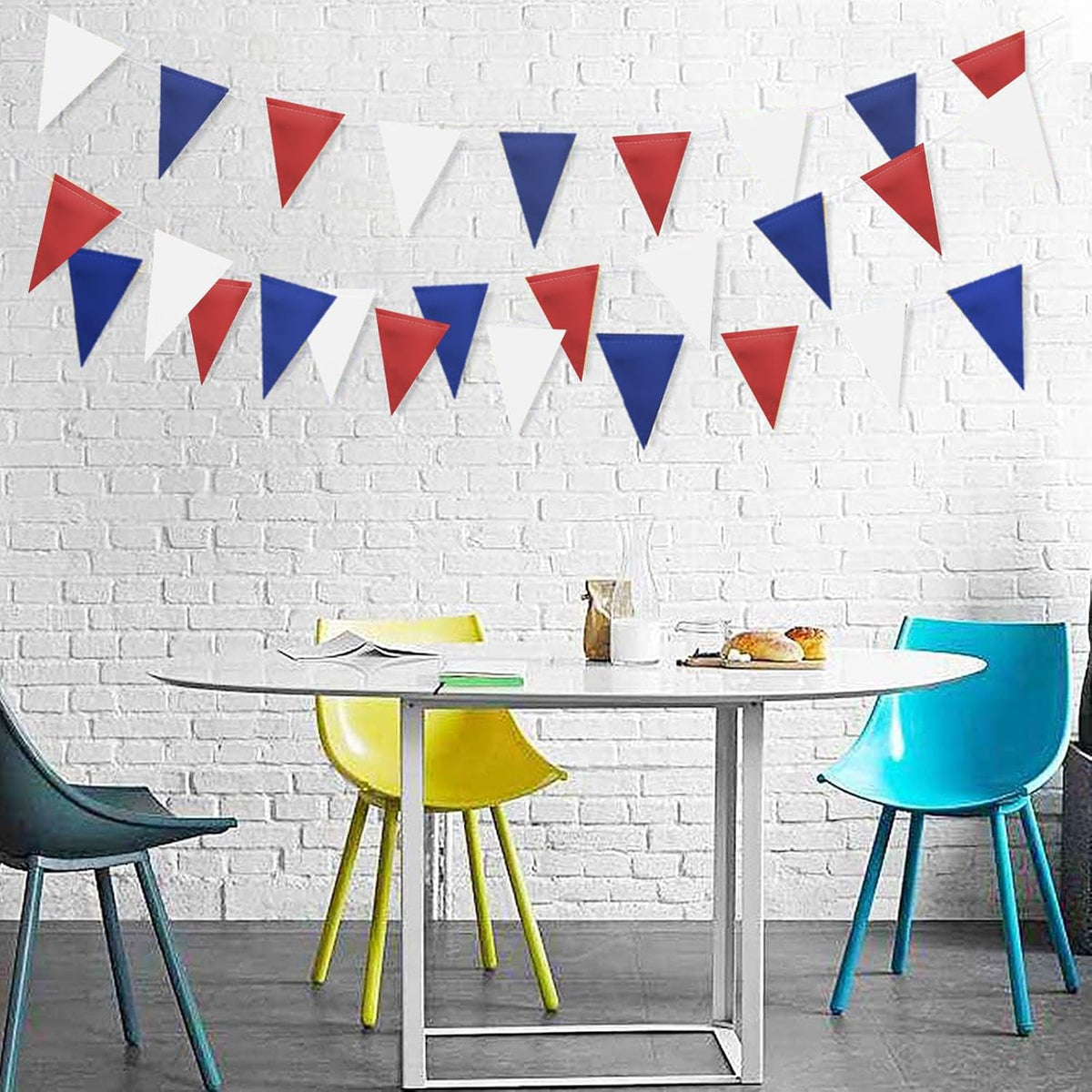 MerryNine Triangle Flag Bunting Banner, 3 Pack Vintage Style Pennant Banner for Wedding, Baby