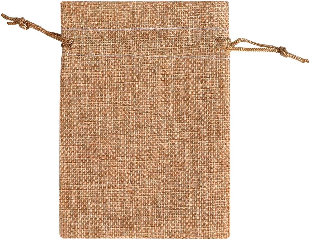 Lucky Monet 25/50/100PCS Burlap Gift Bags Wedding Hessian Jute Bags Linen Jewelry Pouches with