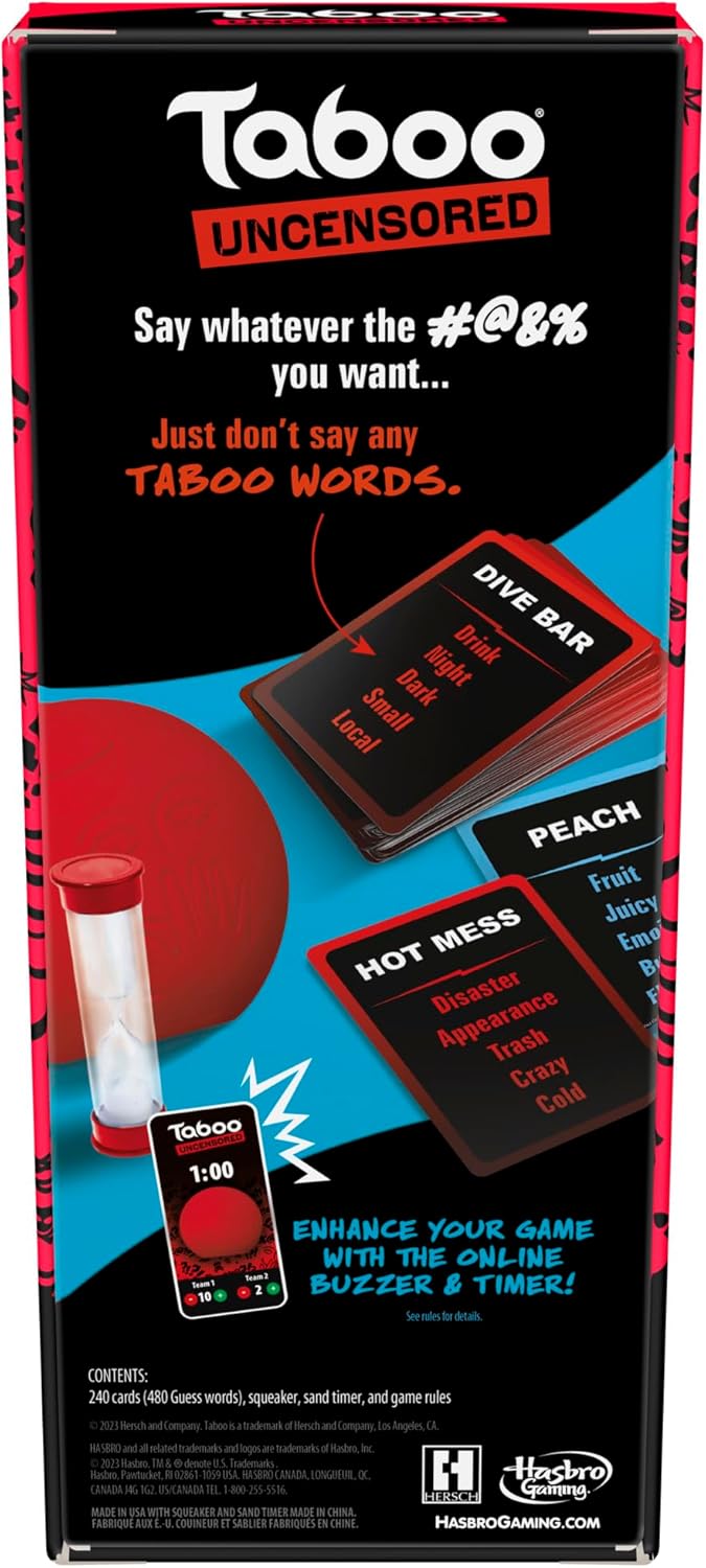 Hasbro Gaming Taboo Uncensored Board Game for Adults Only | Ages 17+ | 4+ Players | 20 Mins. Avg. |