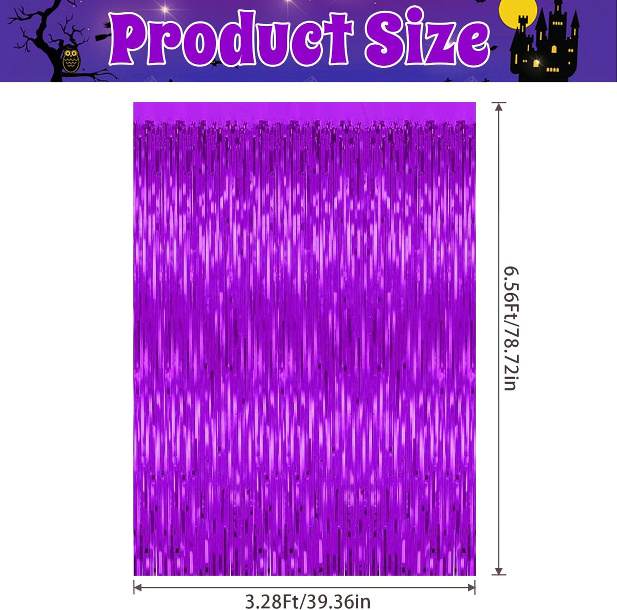 5 Pack Purple Backdrop Tinsel Streamers Foil Fringe Backdrop Halloween Party Decorations Purple