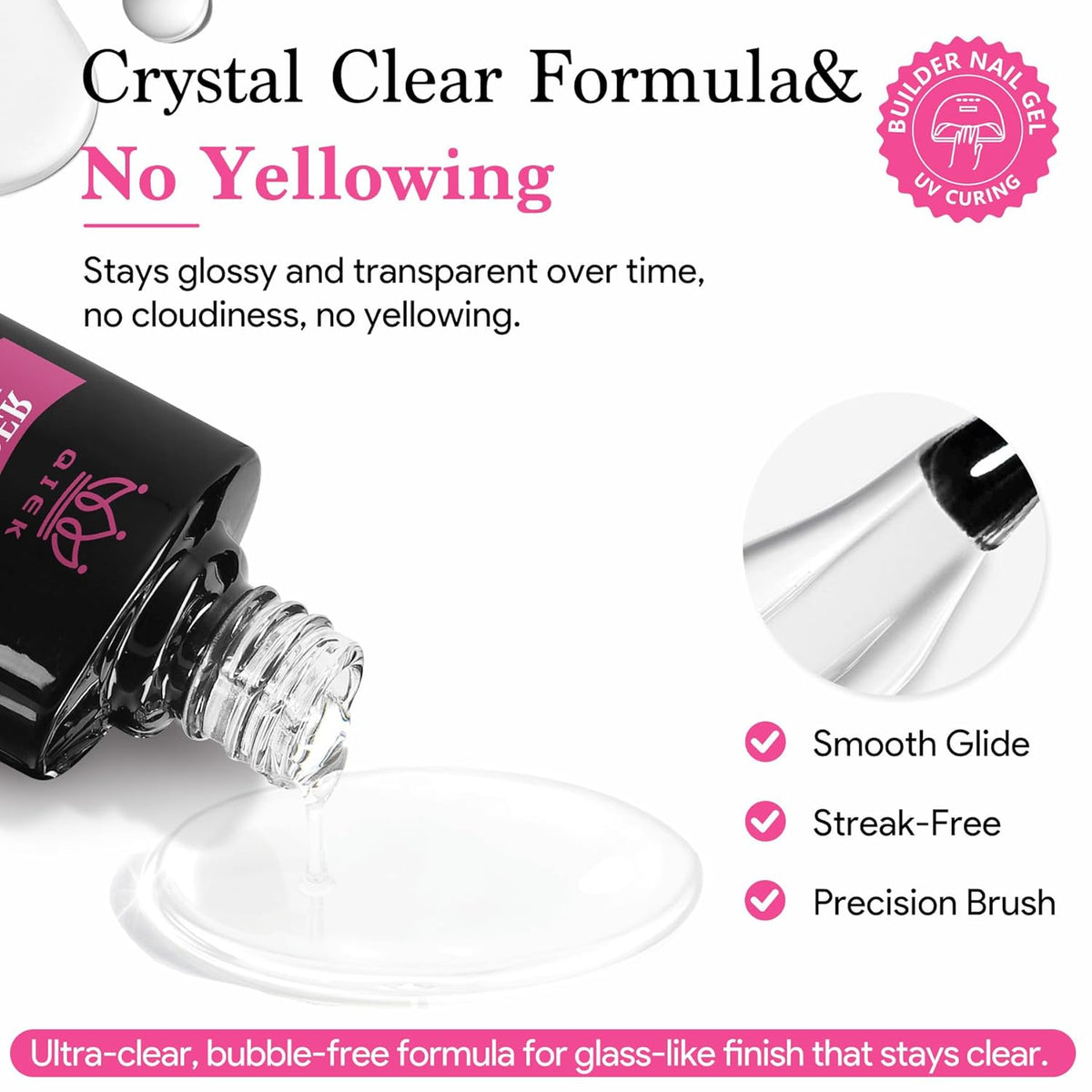 Builder Nail Gel, 7-in-One Builder for Nails Crystal Clear Strengthener Glue Apex Enhancement