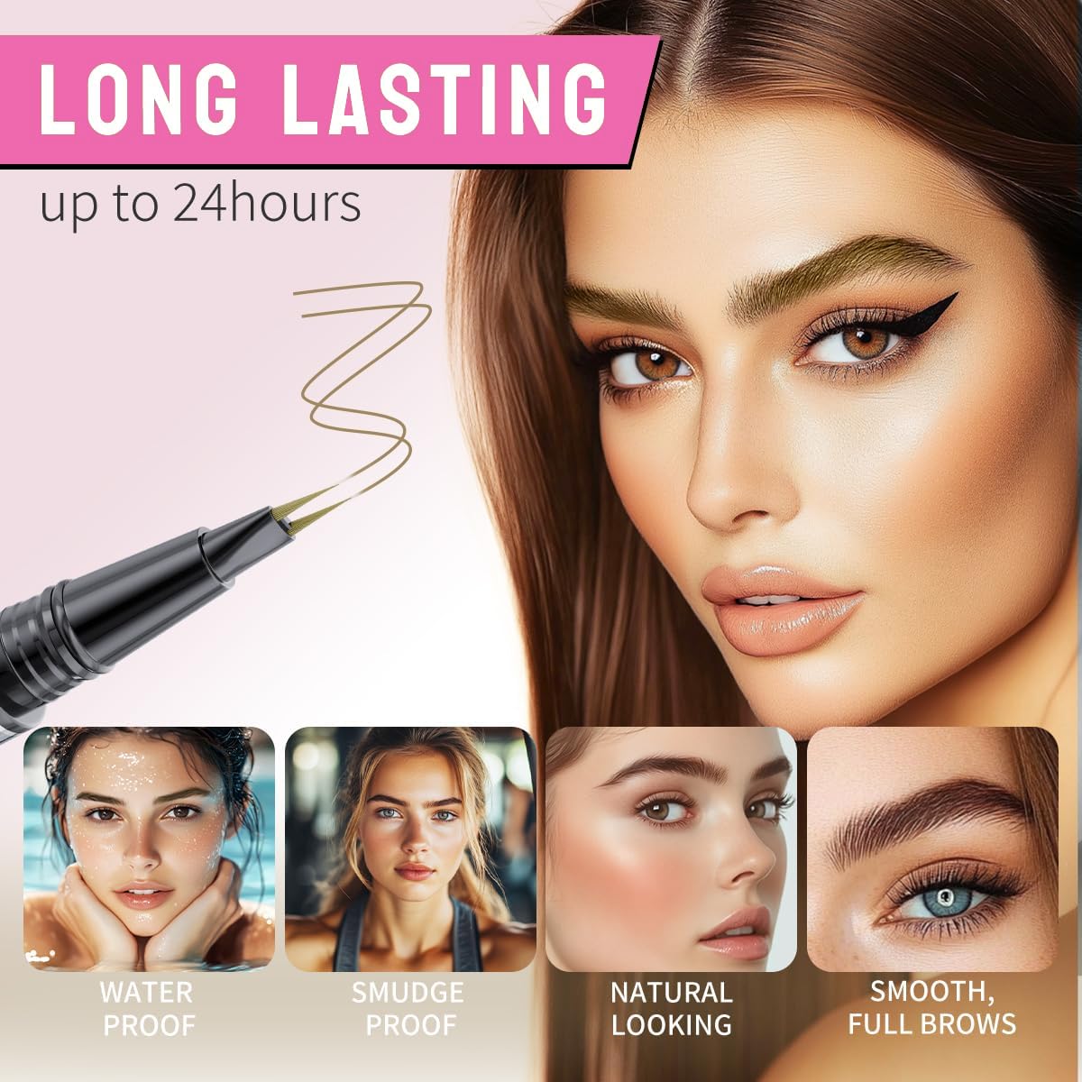 Microblading Eyebrow Pencils for Women - Eyebrow Pen 2-in-1 Dual-Ended Eye Brow Pencil with Precise