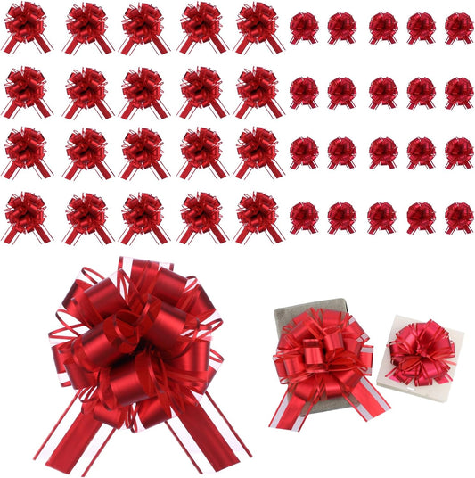 40 Pieces 6 Inches and 3 Inches Pull Bow Wrapping Pull Bow Ribbon Pull Bows for Wedding