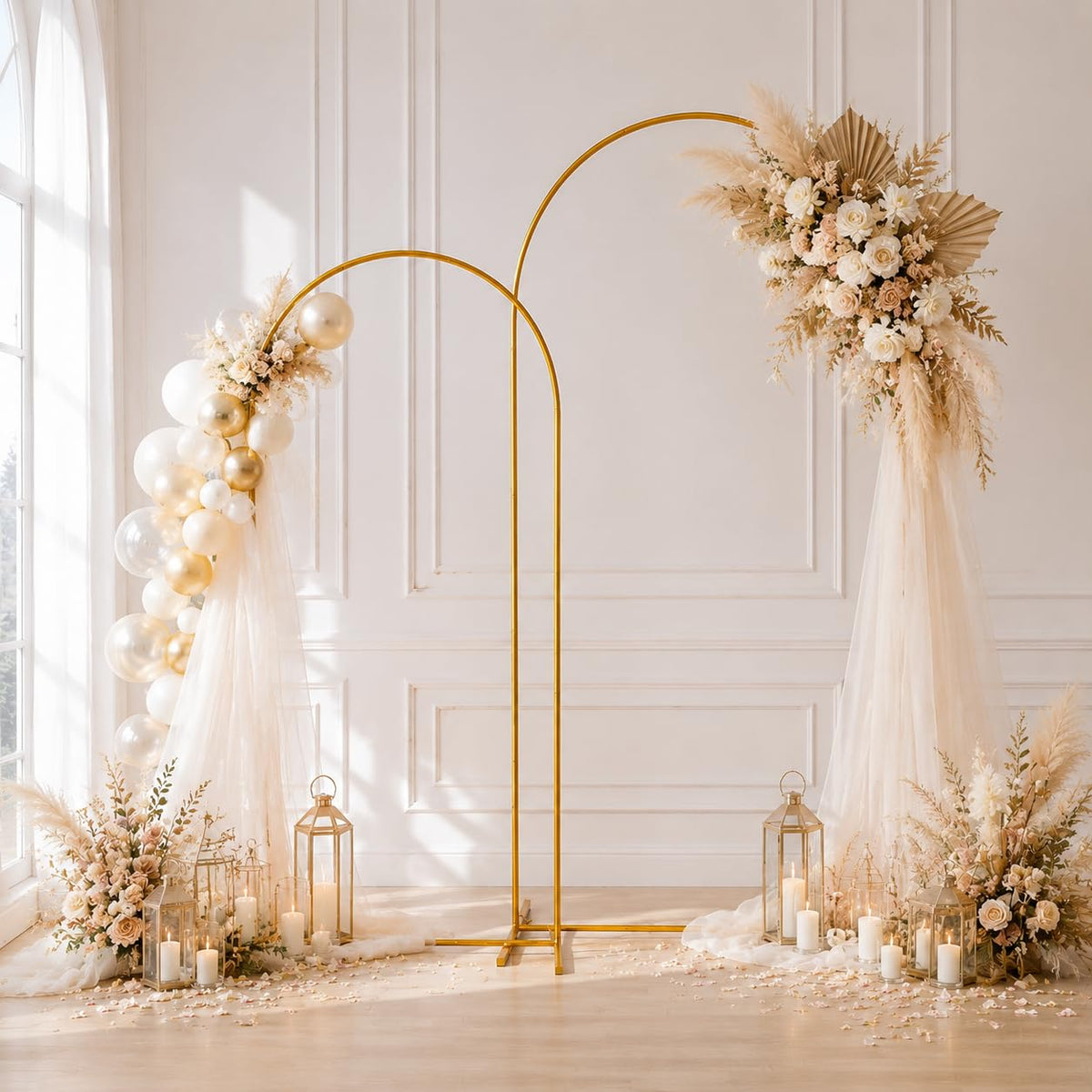 2 Pack Arch Backdrop Stand (7.2FT/6FT), Balloon Arch Stand