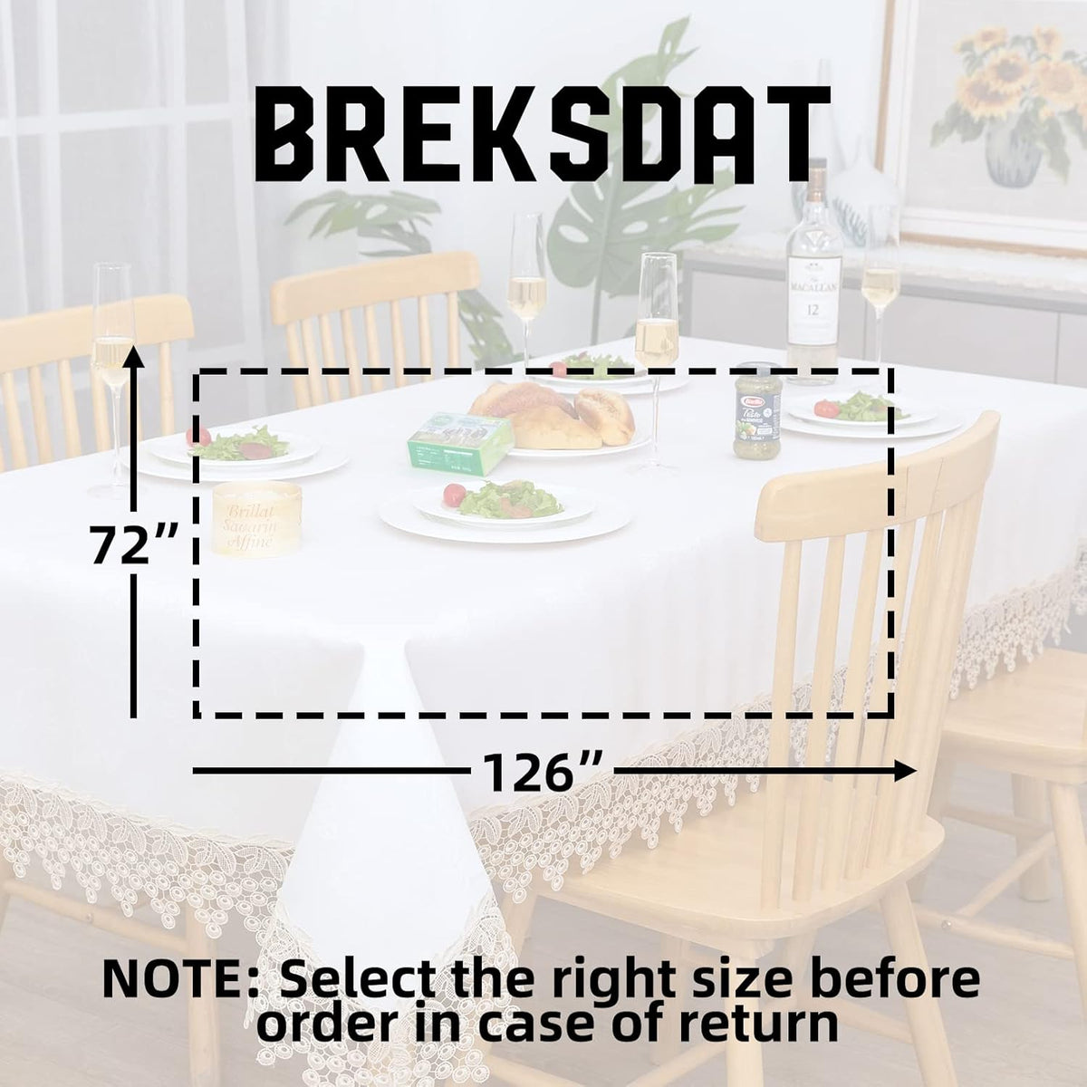 Beige lace Premium Rectangle Farmhouse Table Runner Waterproof OilProof SpillProof AntiShrink Soft