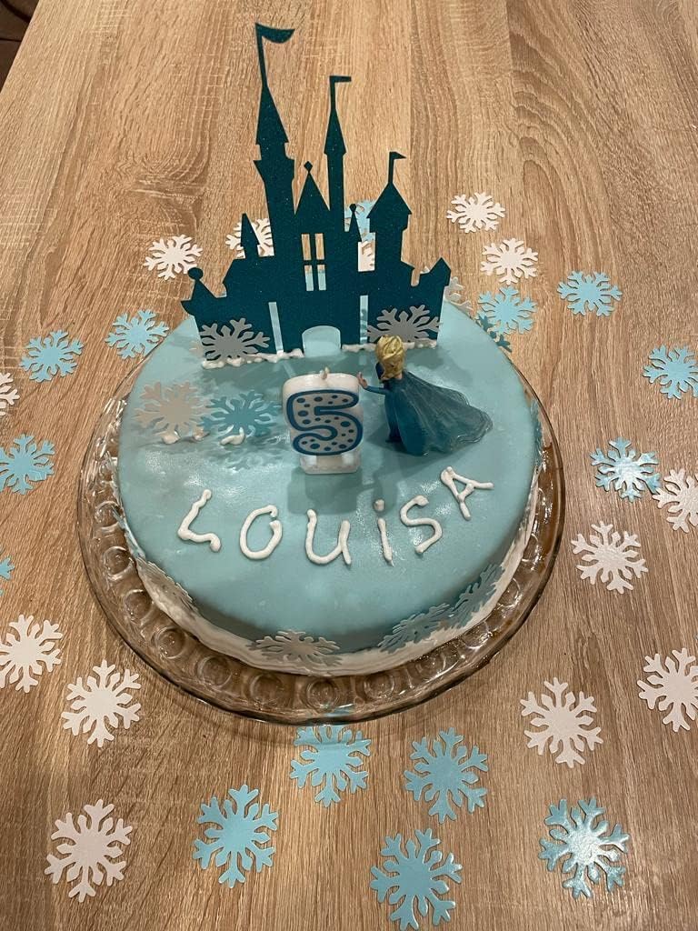 50pcs Edible Snowflakes for Cake Decorating Cupcake Toppers for Christmas Winter frozen Theme