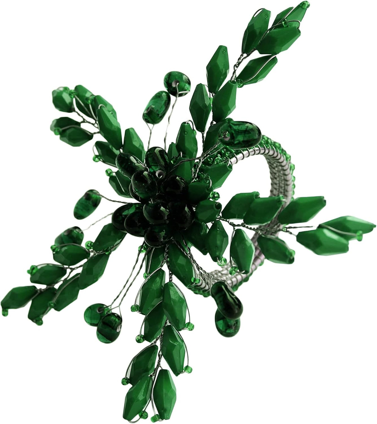 Napkin Rings Set of 12 for Dining Table Decoration Parties Everyday Metal Napkin Holder Leaf Dark