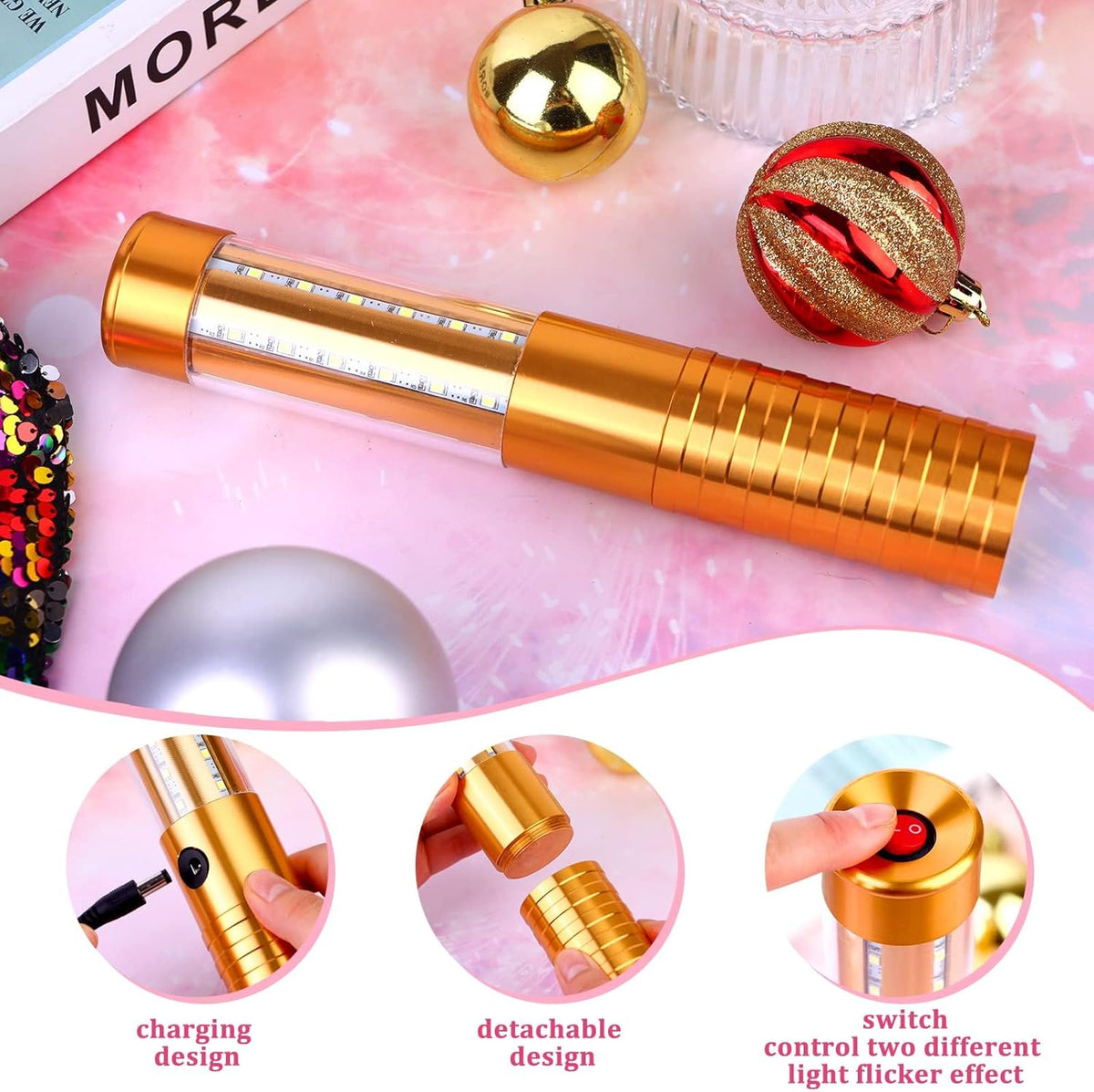 4 Pieces Strobe Baton Bottle Service Sparklers Bottle Service Light Bottle Handheld Light for