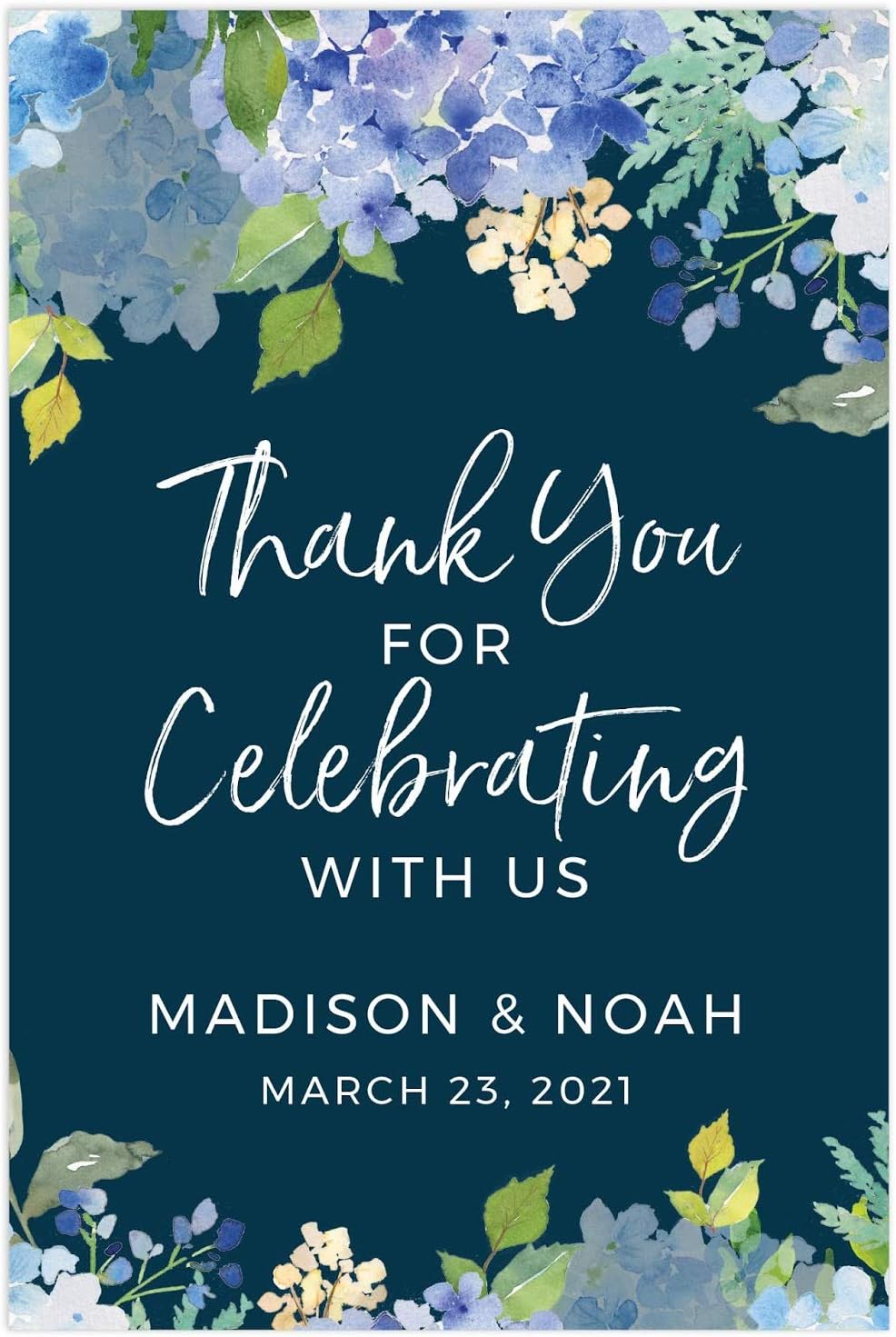 Andaz Press Personalized Extra Large Wedding Easel Board Party Sign, 12x18-inch, Baby Blue