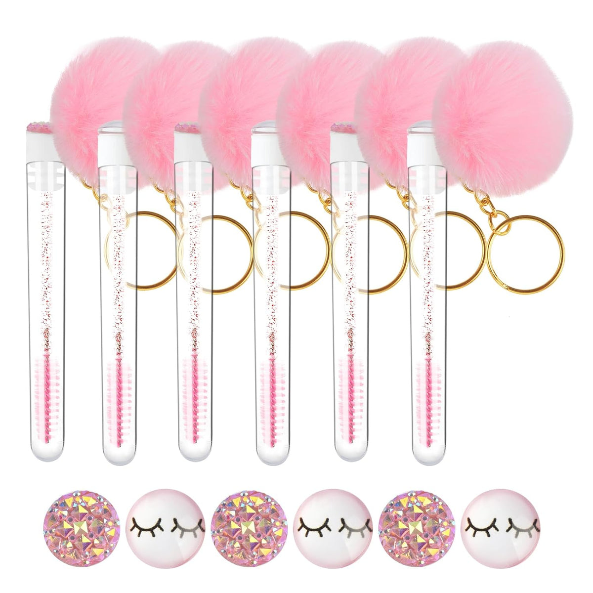48 Pieces Disposable Mascara Wands Set,Include 24 pcs Disposable Crystal Lash Spoolies Brush and 24